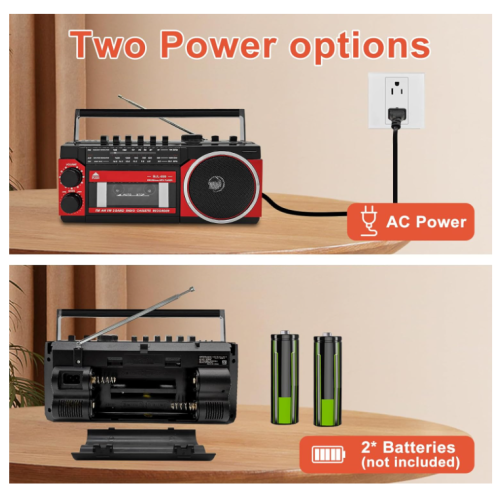 Gracioso Protable Cassette Recorder Player AM FM Compact Cassette Tape Player with Big Speaker & Earphone Jack Build in Microphone,Microcassette