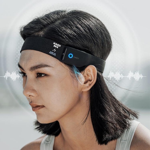 MATSUDA X HAKII  Hakii Open Ear Bluetooth Headphones w Mic Sweatband, Ipx5 Sweatproof Fast Charging, 8Hrs Playtime, Compatible w Iphone & Android