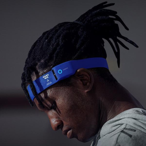 Hakii Open Ear Bluetooth Headphones with Mic Blue Sweatband, IPX5 sweatproof Fast Charging, 8HRS Playtime, Compatible with iPhone & Android