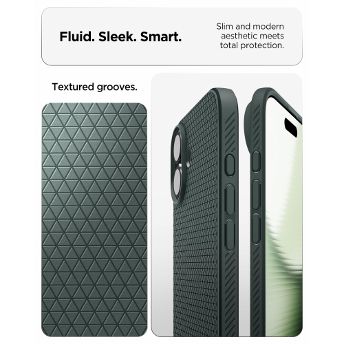 Spigen Case for iPhone 17 Case, Liquid Air Designed for Apple iPhone 17 Case - Abyss Green