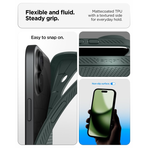 Spigen Case for iPhone 17 Case, Liquid Air Designed for Apple iPhone 17 Case - Abyss Green