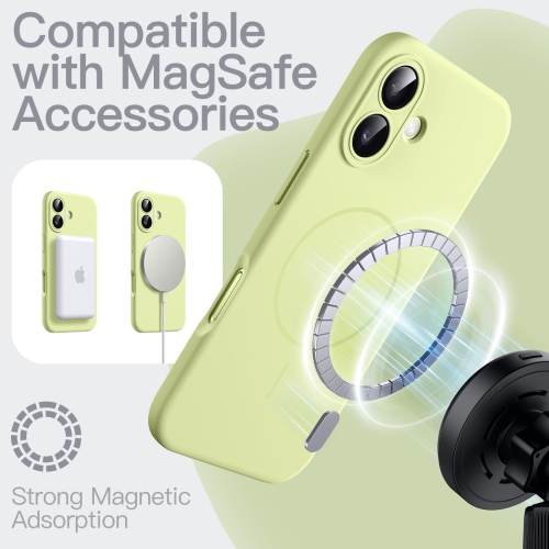 Magnetic Silicone Case for iPhone 17 6.3-Inch, Compatible with MagSafe, Silky Soft Touch, Shock Absorbing Phone Cover with Camera Lens Protection