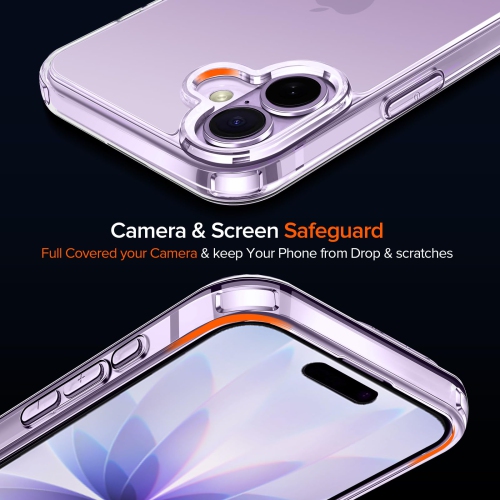 3-in-1 Case Designed for iPhone 17 6.3'' 2025 with 2 Pack Tempered Glass Screen Protector, Military Grade Drop Protection Hard Back Slim Shockproof