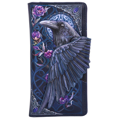 Nemesis Now Black Raven Flight Embossed Purse