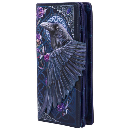 Nemesis Now Black Raven Flight Embossed Purse