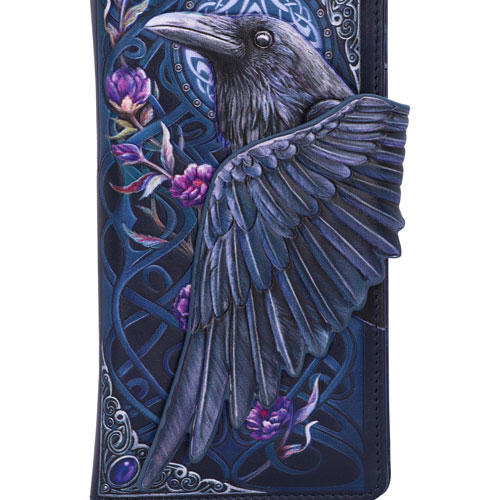 Nemesis Now Black Raven Flight Embossed Purse