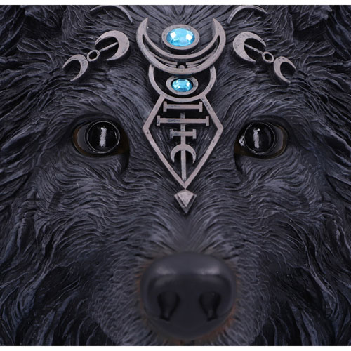 Nemesis Now Jewelled Black Wolf Moon Wall Hanging Plaque