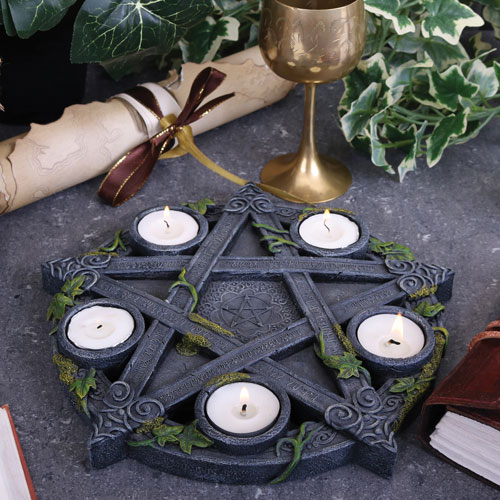Porte-lampion en forme de pentagramme Wiccan de Nemesis Now