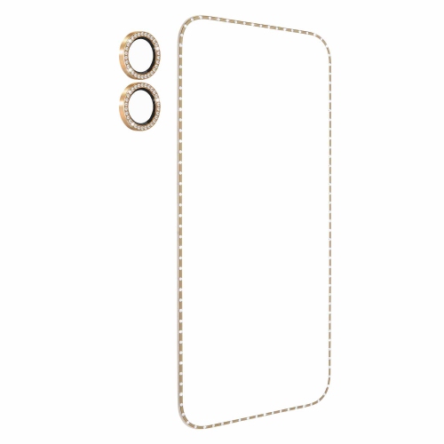 Ensemble de style protecteur d'écran/lentille de Kate Spade pour iPhone 17, fini pierre doré