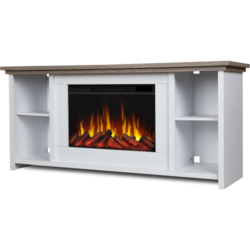 REAL FLAME  Tramore 62-Inch Electric Fireplace Tv Stand In In White