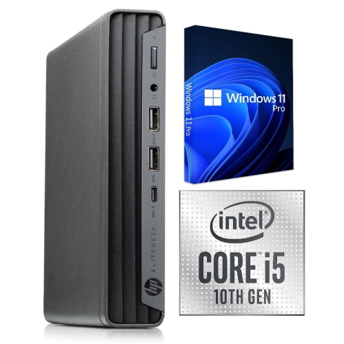HP 800 G6 Mini / i5-10500T 2.3GHz / 16GB RAM / 256GB SSD / Windows 11 Pro / WiFi - Business Desktop PC Computer - Refurbished