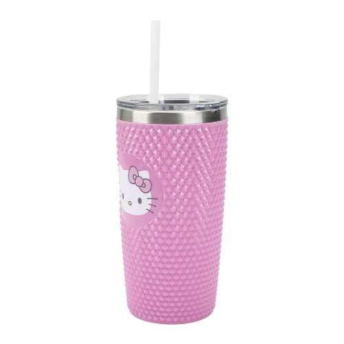 Hello Kitty Character Face Pink 20 Oz Stainless Steel Spiked Tumbler