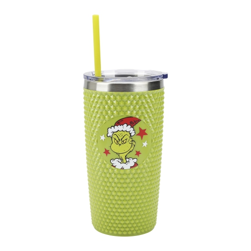 The Grinch Character Wreath Green 20 Oz Stainless Steel Spiked Tumbler