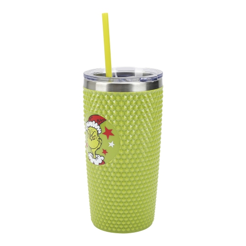 The Grinch Character Wreath Green 20 Oz Stainless Steel Spiked Tumbler