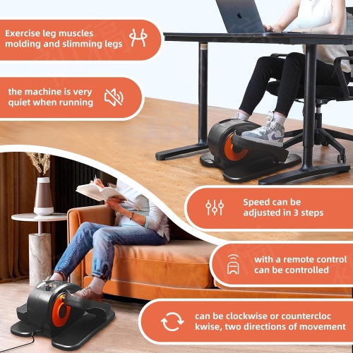 Appareil elliptique sous le bureau – Exerciseur électrique portatif pour les personnes âgées | Appareil elliptique compact assis avec télécommande et