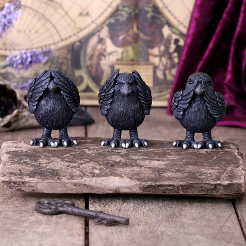 Figurine des trois corbeaux sages de Nemesis Now