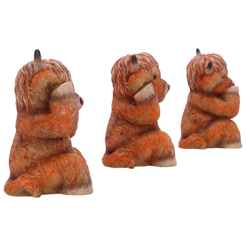 Nemesis Now Three Wise Highland Cows Figurine