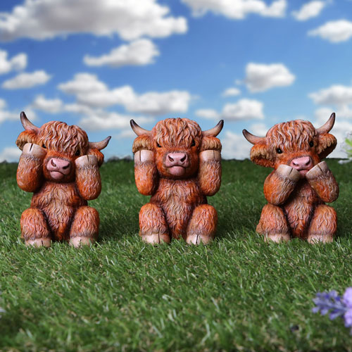 Nemesis Now Three Wise Highland Cows Figurine