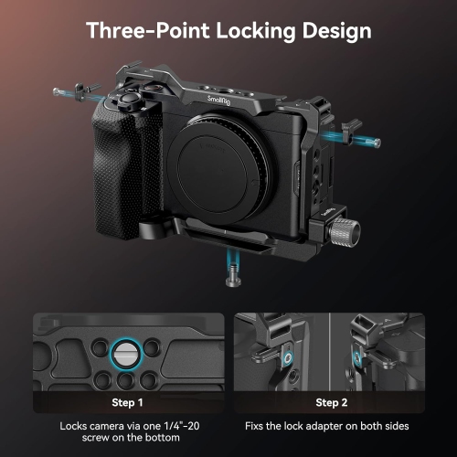 SmallRig ZV-E1 Cage Kit with Silicone Grip and Cable Clamp for HDMI, Full Camera Cage Kit for Sony ZV-E1, Built-in Quick Release Plate for Arca-Type,