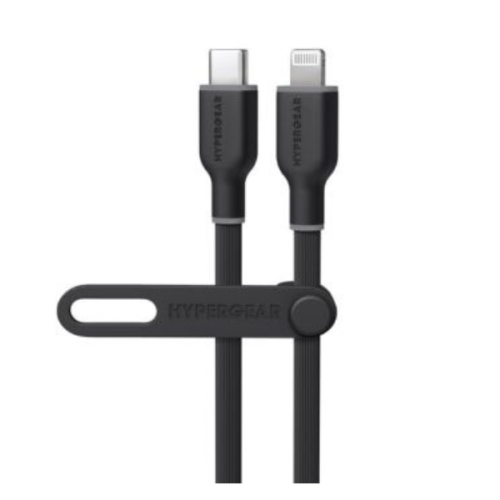 HyperGear Charge and Sync PD Lightning MFI to USB-C Flexi Pro Cable 6ft PD up to 60W Fast Charge 480Mbps High Speed - Soft Touch Silicone - White