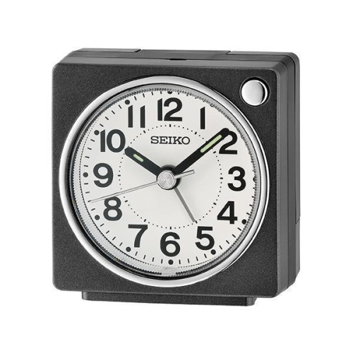 Seiko QHE196K Bedside Desk Alarm Clock - Black & White