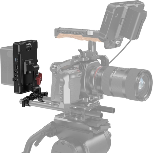 SMALLRIG V Mount Battey Adapter Plate with Adjustable Arm, V-Mount Plate with 65W PD USB-C and 14.8V D-Tap Output/Input - 3204B