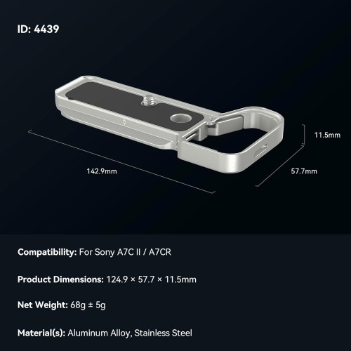 SMALLRIG Base Plate for Sony A7C II/A7CR, Bottom Mount Plate with Built-in Quick-Release Plate for Arca, QD Socket, Strap Slot, 1/4"-20 and 3/8"-16