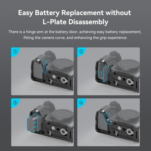 SMALLRIG Camera Foldable L-Bracket for Sony Alpha 7R V/Alpha 7 IV/Alpha 7S III, Foldable Side Plate for Arca-Swiss, Supporting Quick Switch Between