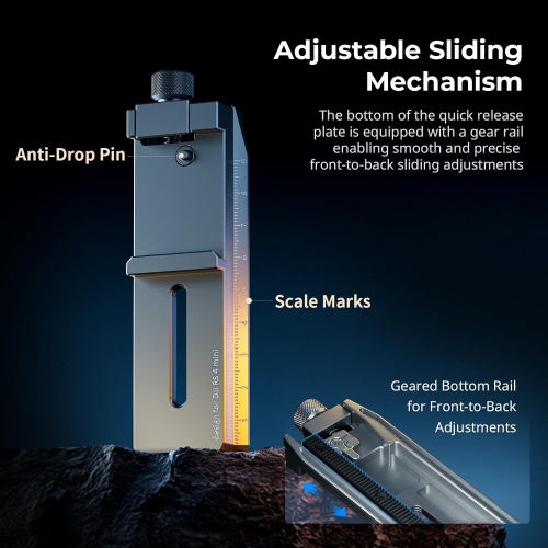 SmallRig – Adaptateur de plaque à dégagement rapide de 4,6 po pour Arca-Swiss pour Mini cardan RS 4 de DJI, modèle antichute et assemblage