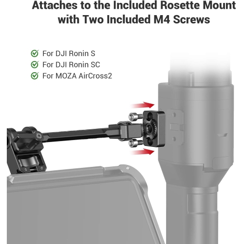 Support de moniteur de caméra réglable SMALLRIG pour Ronin-S/Ronin-SC et Crane 2S/Crane 3/3S/WEEBILL-S et MOZA AirCross 2 de DJI - 2889