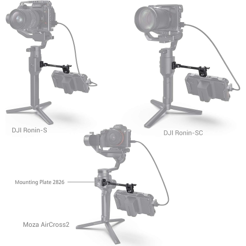 Support de moniteur de caméra réglable SMALLRIG pour Ronin-S/Ronin-SC et Crane 2S/Crane 3/3S/WEEBILL-S et MOZA AirCross 2 de DJI - 2889
