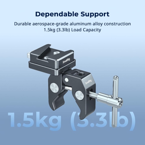 Serre-joint en V SMALLRIG, pince antidérapante 15-40 mm, roulement de charge 1,5 kg compatible avec plusieurs marques de batteries à