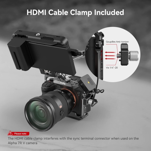 SmallRig A7R V / A7 IV / A7S III Cage with Top Handle, Side Handgrip and Clamp for HDMI Cable, Advanced Kit for Sony Alpha 7R V/Alpha 7 IV/Alpha 7 S