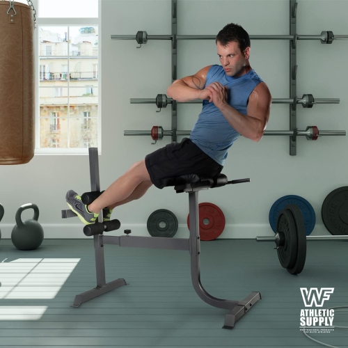 CAPHAUS Adjustable Hyperextension 90 Degree Strength Roman Chair with Handle