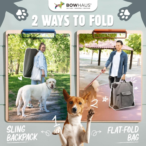 Clignotines de voyage pour chiens de 30&nbsp;po de BOWHAUS pour petits chiens avec fenêtres en filet durables et 2 pochettes de rangement