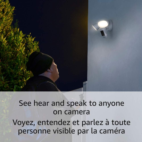 Boîte ouverte - Caméra avec fil Pro Floodlight de Ring avec vue à vol d'oiseau et détection de mouvement 3D - Blanc