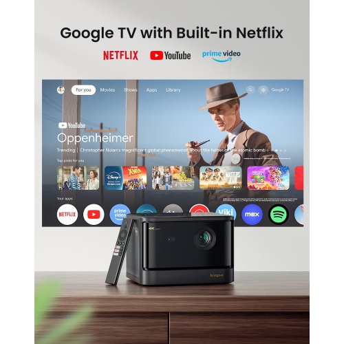 Dangbei DBOX02 4K Projector GTV, 2450 ISO Lumens, Netflix Officially Licensed Home Theater Projector with WiFi and Bluetooth, HDR10+, 200-inch