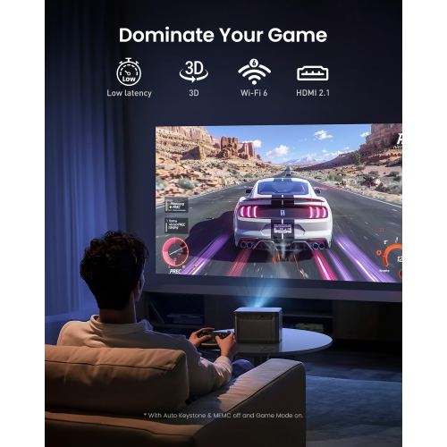 Dangbei DBOX02 4K Projector GTV, 2450 ISO Lumens, Netflix Officially Licensed Home Theater Projector with WiFi and Bluetooth, HDR10+, 200-inch