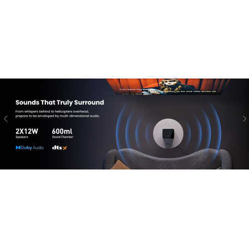 Dangbei DBOX02 4K Projector GTV, 2450 ISO Lumens, Netflix Officially Licensed Home Theater Projector with WiFi and Bluetooth, HDR10+, 200-inch