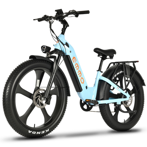 EMMO Vegar Pro Step Thru Fat Tire Adults eBike - 48V/15.6Ah 750W UL Certified - Ice Blue