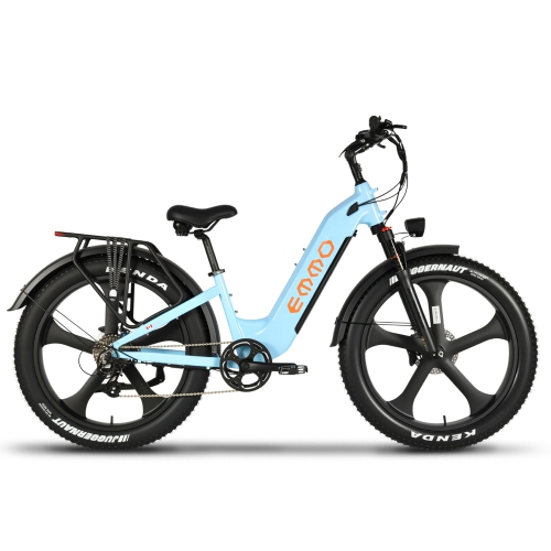 EMMO Vegar Pro Step Thru Fat Tire Adults eBike - 48V/15.6Ah 750W UL Certified - Ice Blue