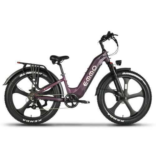 EMMO Vegar Pro Step Thru Fat Tire Adults Electric Bike - 48V/15.6Ah 750W UL Certified - Dusky Purple