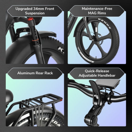 EMMO Ikong Pro Fat Tire Step Over Torque Sensor Electric Bike - 48V/20Ah 750W UL Certified - 125km Range - Twilight Blue