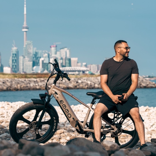 EMMO Ikong Pro Fat Tire Step Over Torque Sensor 26in Adults eBike - 48V/15.6Ah 750W UL Certified - Twilight Blue