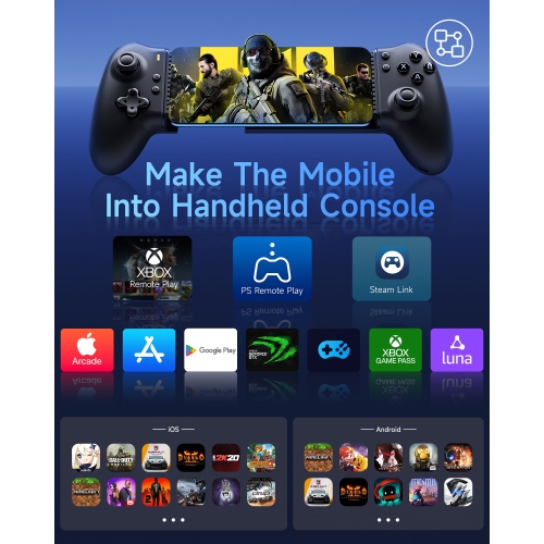 EasySMX M15 BT – Étui de manette de jeu mobile pour Android/iPhone 15, manette Android avec gâchette Hall/manches à balai pour jouer à Minecraft