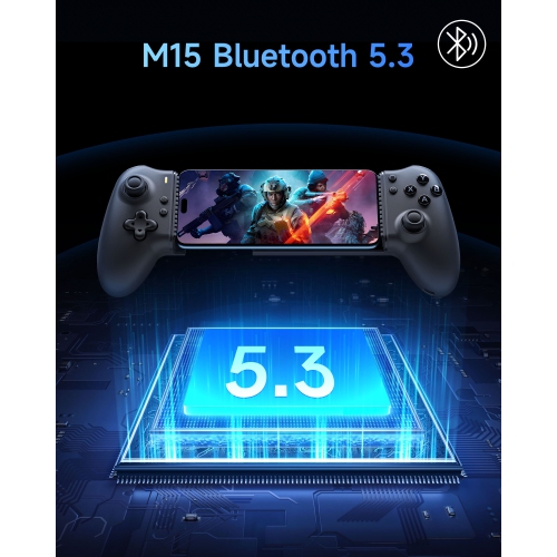 EasySMX M15 BT – Étui de manette de jeu mobile pour Android/iPhone 15, manette Android avec gâchette Hall/manches à balai pour jouer à Minecraft
