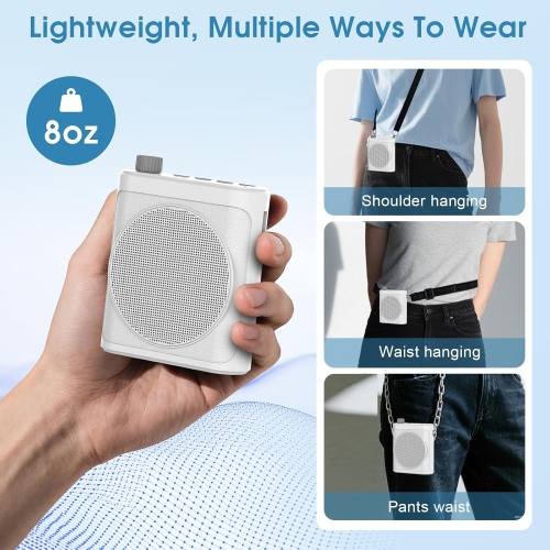 Amplificateur vocal sans fil avec 2 micros-cravates magnétiques et réduction du bruit, système de sonorisation Bluetooth 5,3 pour Teachers Tour Guide