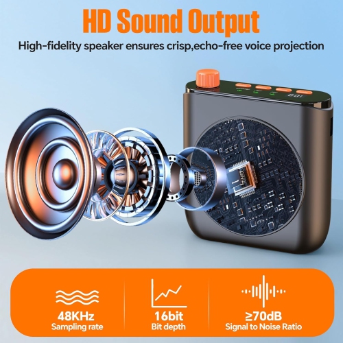 Amplificateur de microphone sans fil, amplificateur vocal magnétique à pince pour enseignants, amplificateur vocal Bluetooth portatif pour réunions