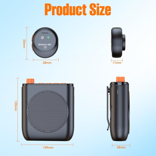Amplificateur de microphone sans fil, amplificateur vocal magnétique à pince pour enseignants, amplificateur vocal Bluetooth portatif pour réunions