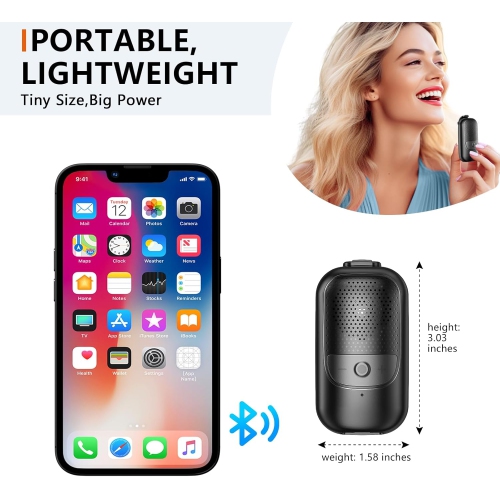 Wearable Bluetooth Speaker,Portable Clip-On Speaker Built-in Mics for Hands-Free Music and Calls,Mini Outdoor Wireless Speaker for Working Running